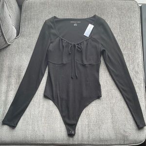 Black American Eagle Long Sleeve Bodysuit